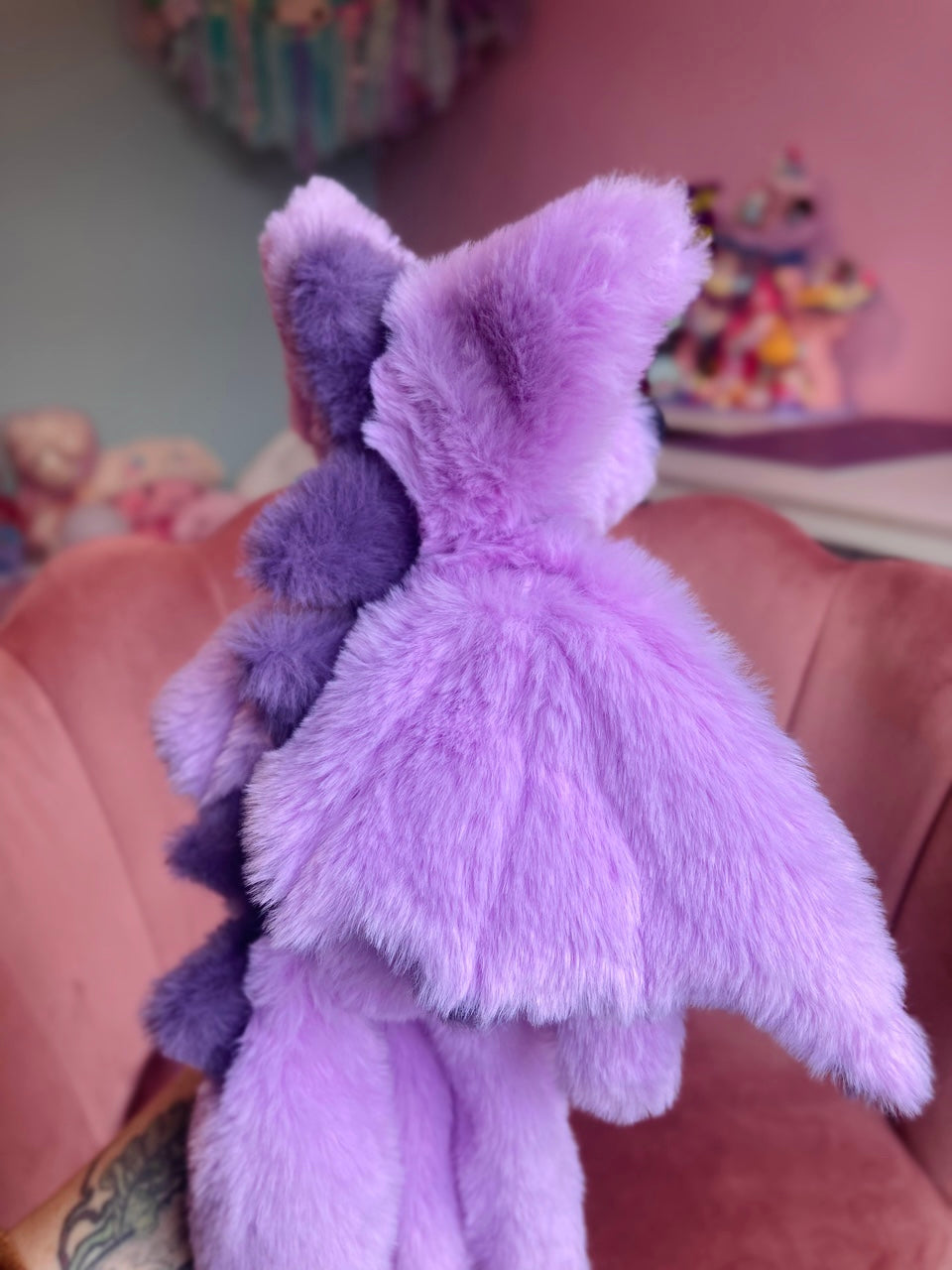 LAVENDER DRAGON FOX - Handmade Luxury Weighted Plush Fluffy Fox Doll
