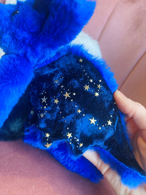MIDNIGHT DRAGON FOX - Handmade Luxury Weighted Plush Fluffy Fox Doll