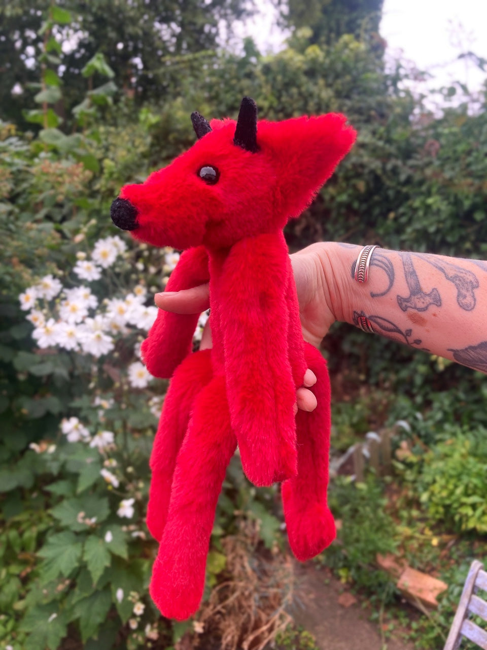 DEVIL FOX - Handmade Luxury Weighted Plush Fluffy Fox Doll