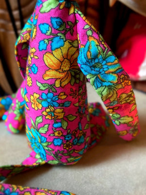 GARDEN PARTY FOX CUB (PINK) - Handmade Weighted Cotton Fox Doll