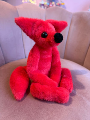 CRIMSON FOX - Handmade Luxury Weighted Fox Doll