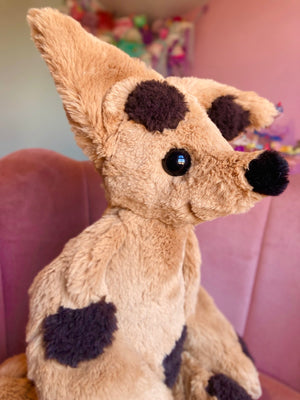 XL CHOC CHIP COOKIE FOX - Handmade Luxury Weighted Fox Doll