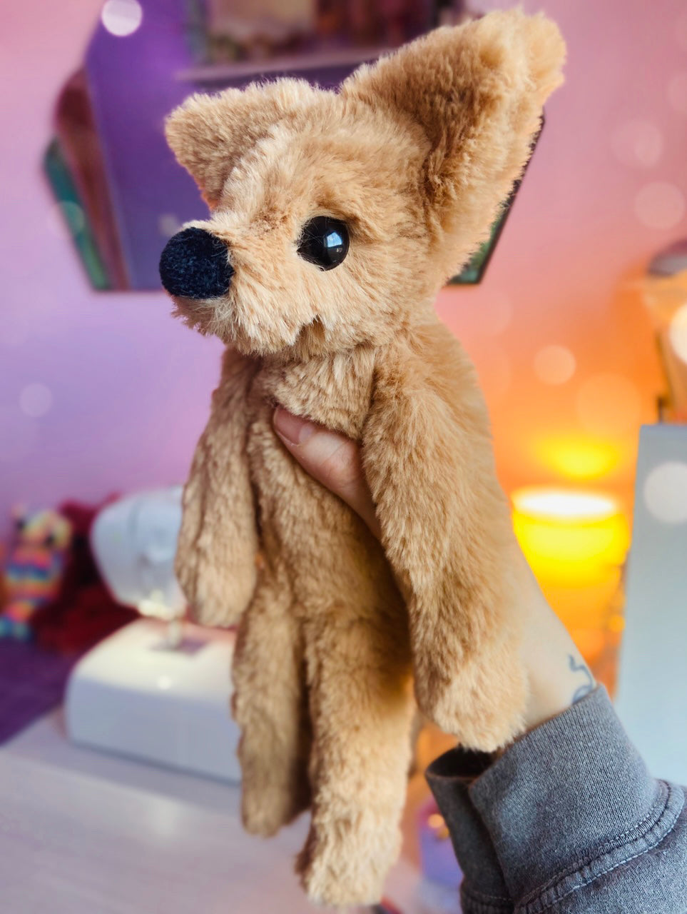 FUDGE FOX - Handmade Luxury Weighted Plush Fluffy Fox Doll