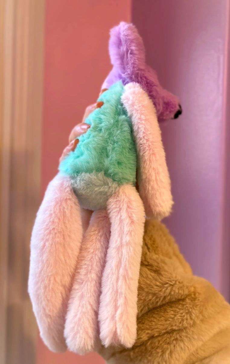 COLOUR BLOCK SORBET FOX - Handmade Luxury Weighted Plush Fluffy Fox Doll