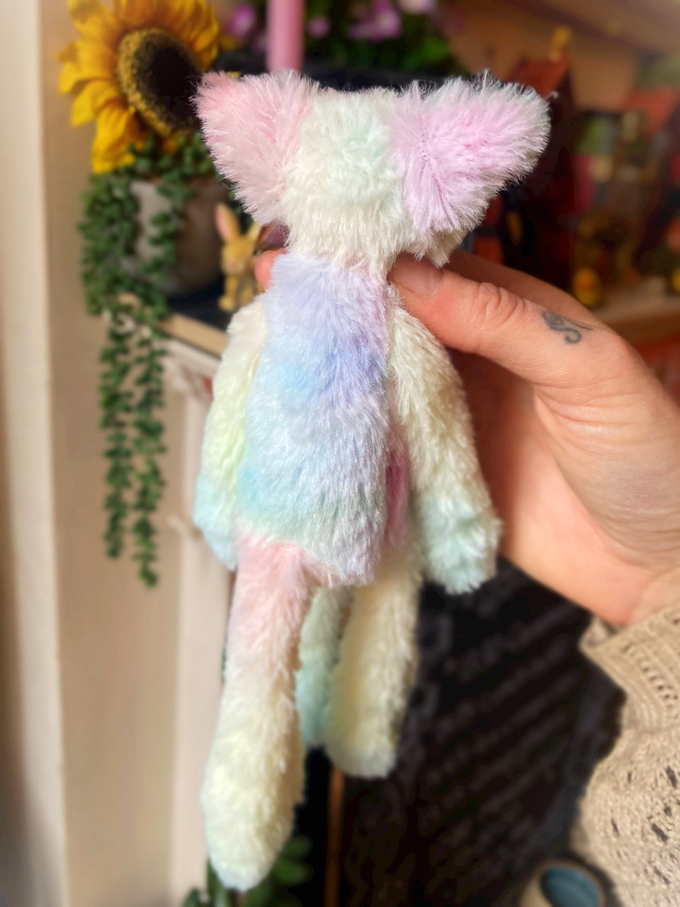 COTTON CANDY FLUFFY FOX CUB (B) - Handmade Weighted Plush Fox Doll