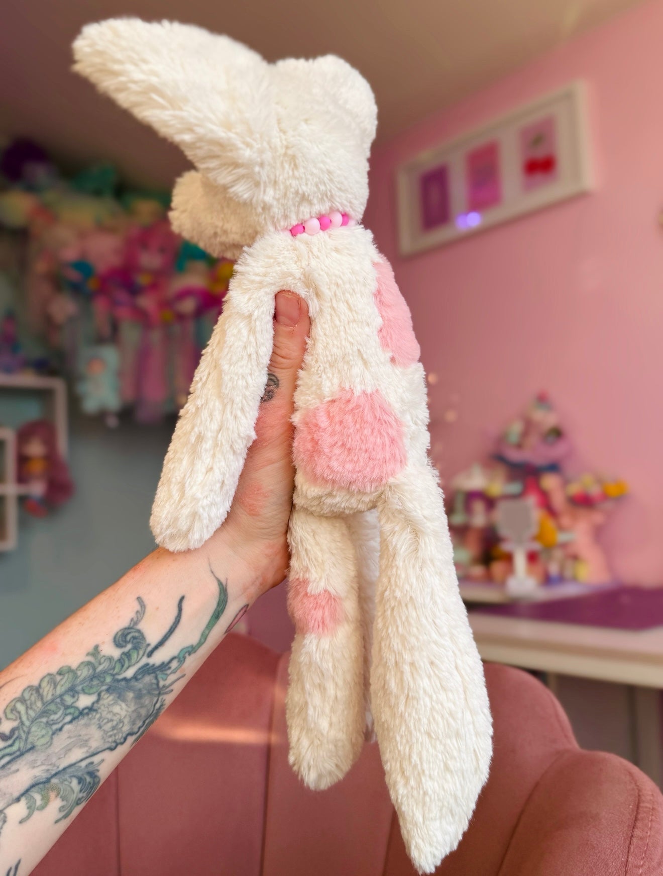 STRAWBERRY MILK FOX - Handmade Luxury Weighted Plush Fluffy Fox Doll