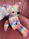 RAINBOW SHERBET FOX (A) - Handmade Luxury Weighted Fox Doll