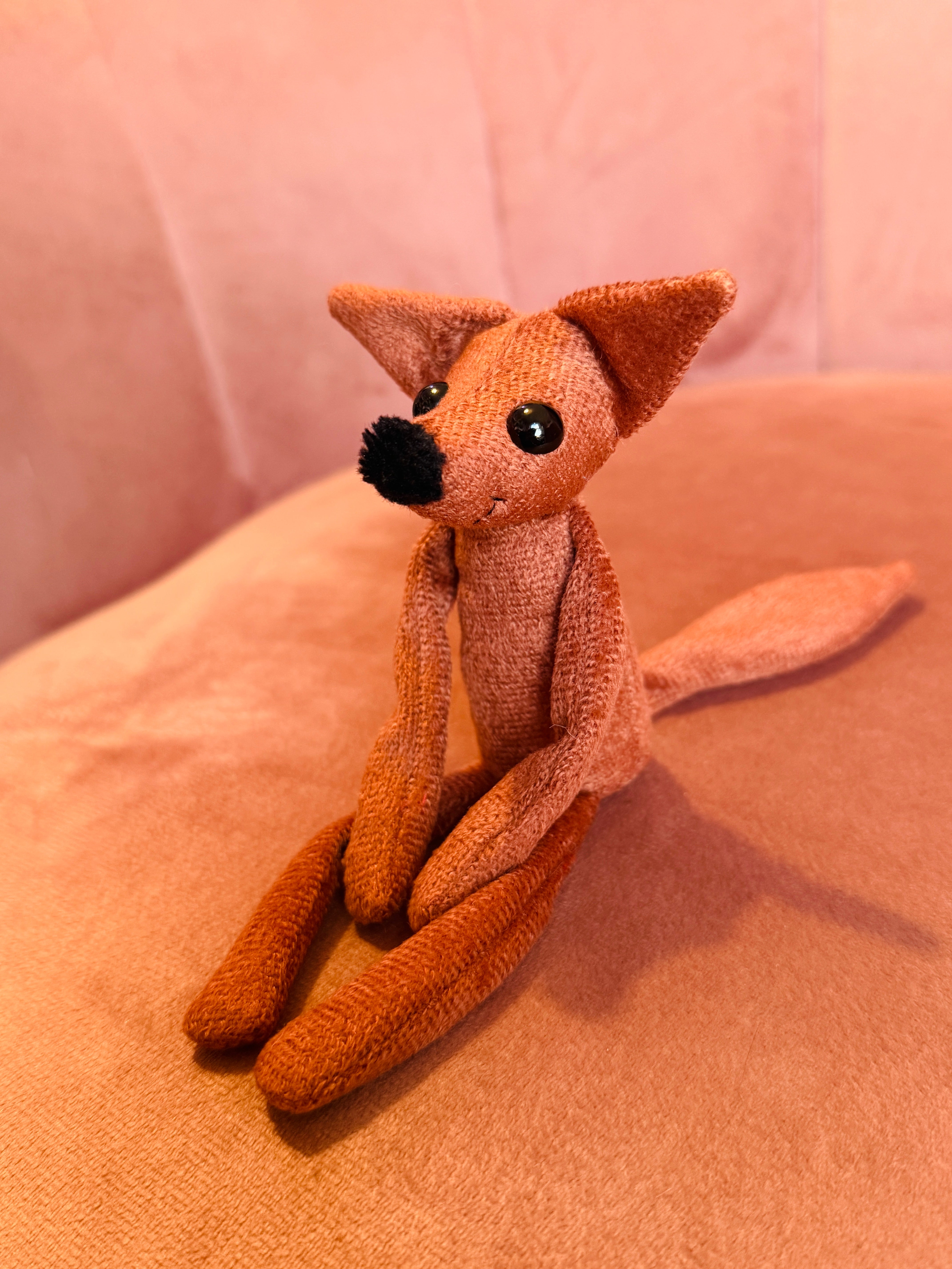 TINY MAPLE FOX (RESERVED) - Handmade Luxury Weighted Fox Doll