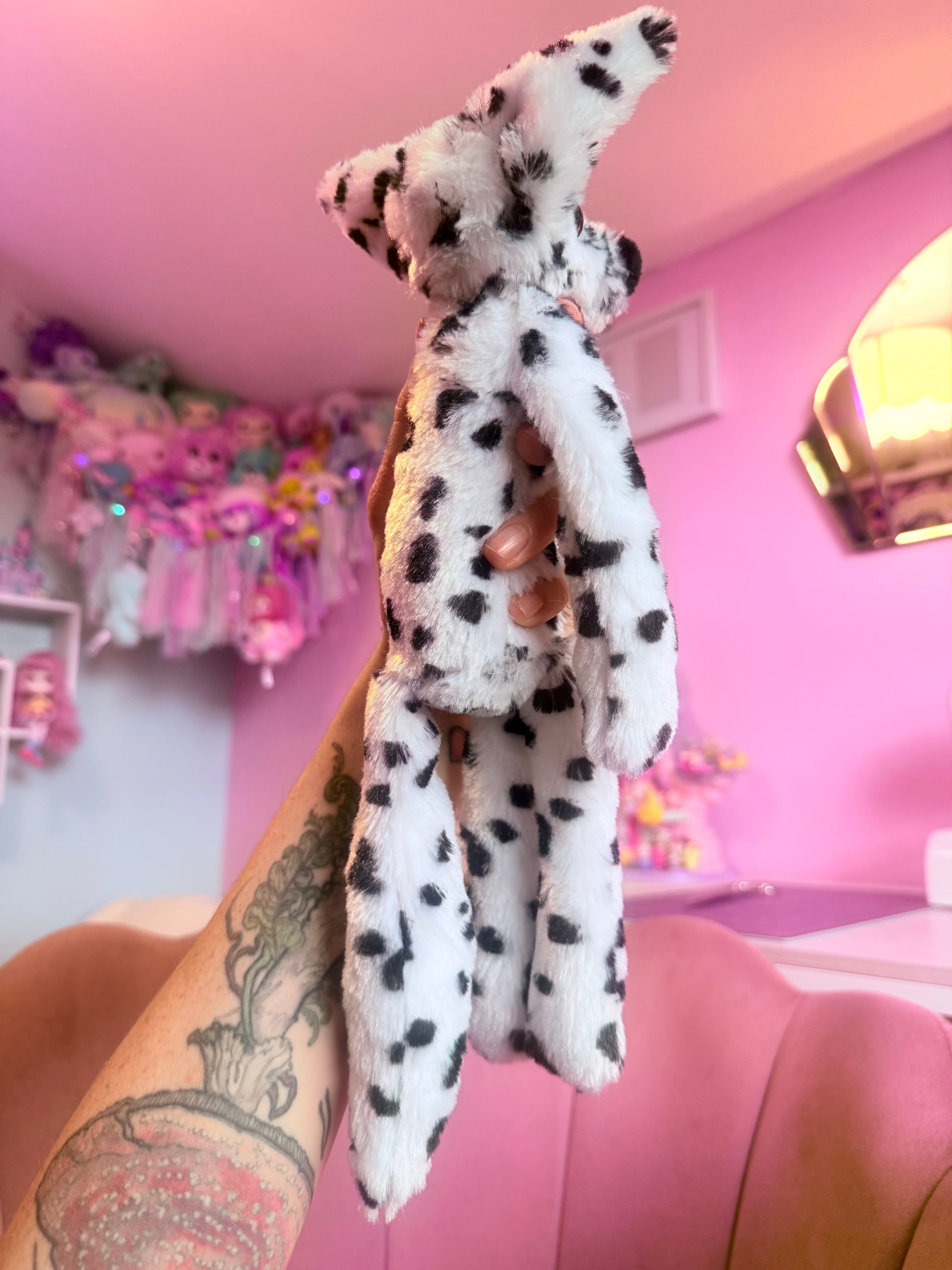 DALMATION FOX - Handmade Luxury Weighted Plush Fluffy Fox Doll