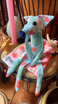 “STRAWBERRY SKIES” FOX CUB - Handmade Weighted Cotton Fox Doll (Please read description)