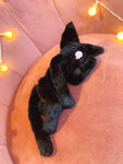 BLACK FERAL CAT - Handmade Luxury Weighted Plush Fluffy Kitten Doll