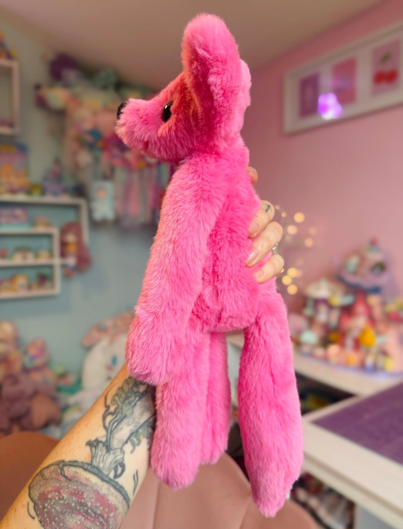BUBBLEGUM FOX - Handmade Luxury Weighted Plush Fluffy Fox Doll