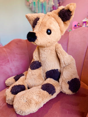 XL CHOC CHIP COOKIE FOX - Handmade Luxury Weighted Fox Doll