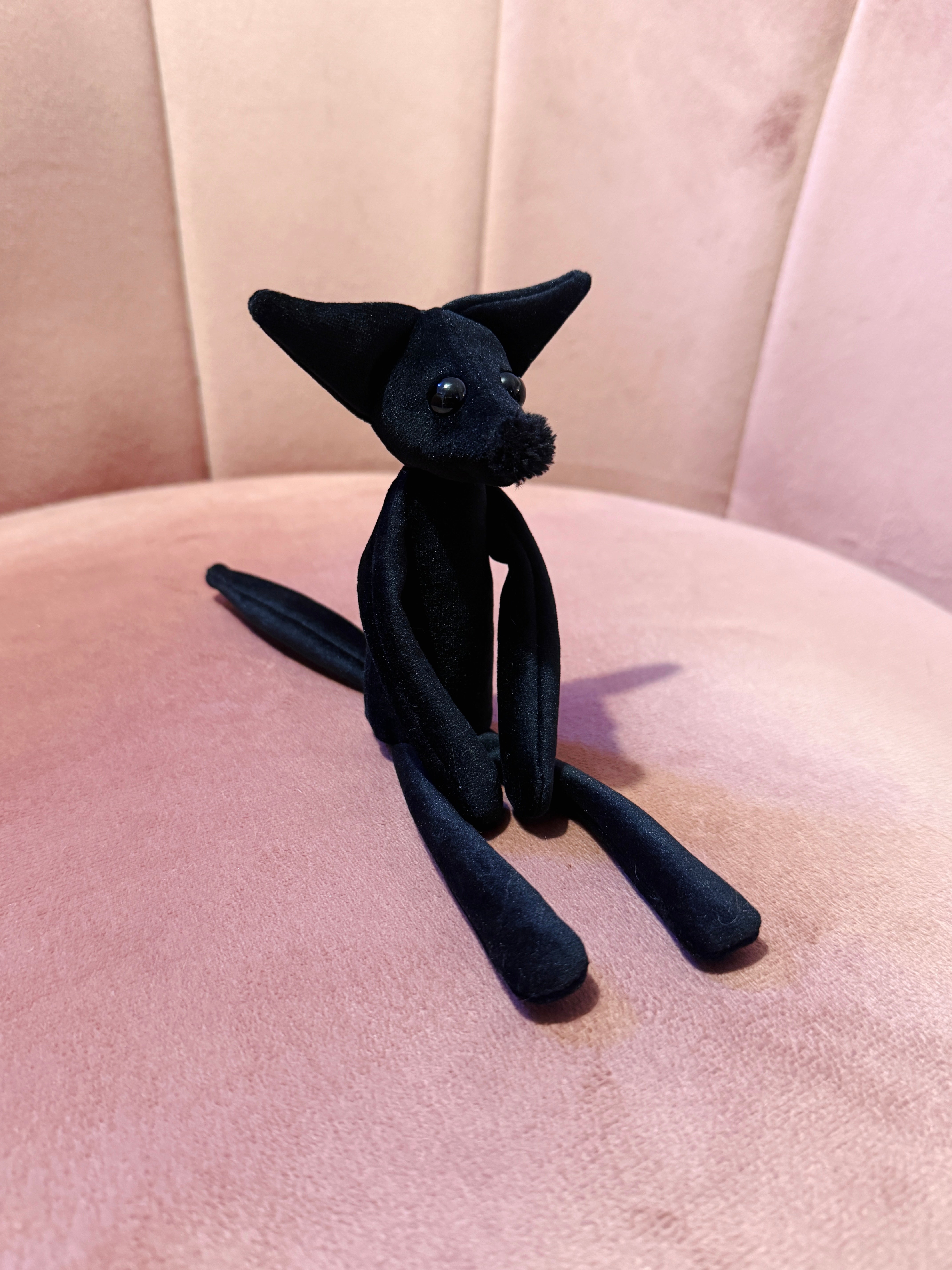 TINY ONYX FOX - Handmade Luxury Weighted Fox Doll