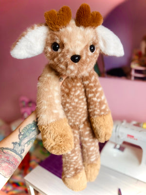 XL FERAL WOODLAND DEER - Handmade Luxury Weighted Plush Doll