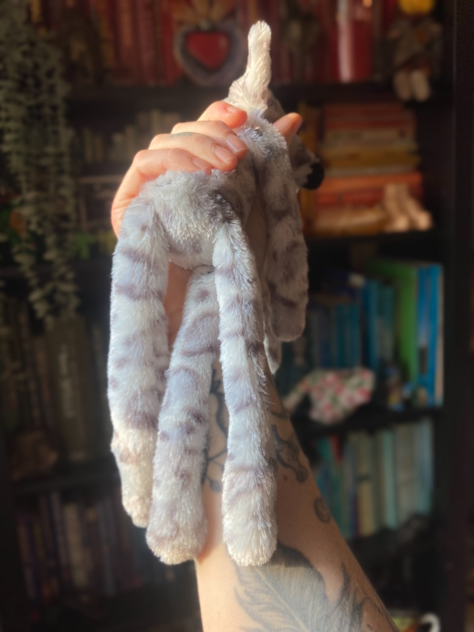 SNOW LEOPARD FOX - Handmade Luxury Weighted Plush Fluffy Fox Doll