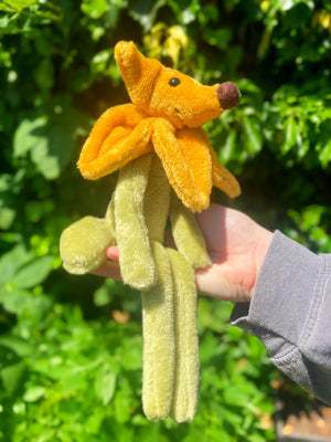 SUNFLOWER FOX CUB (B) - Handmade Weighted Plush Fox Doll
