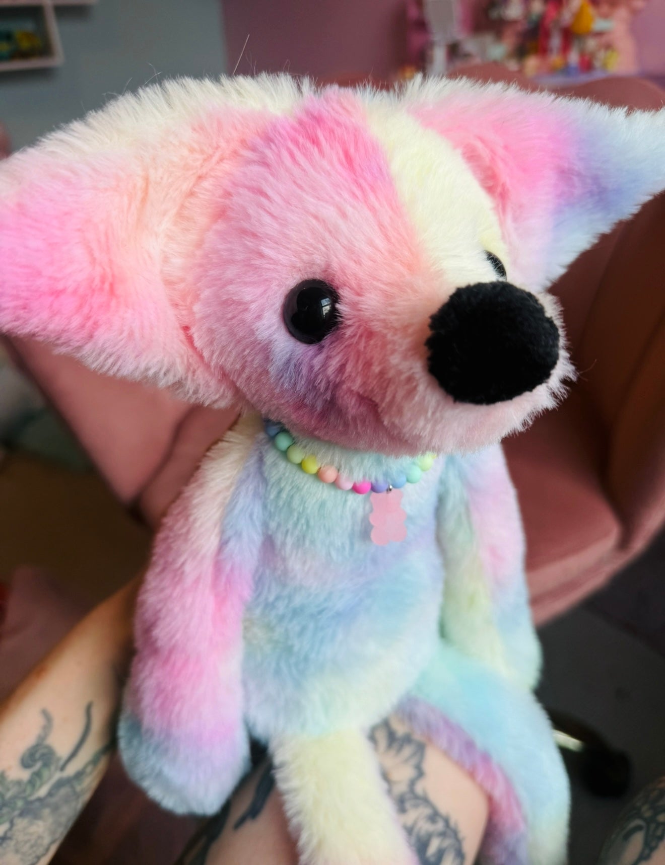 BIG COTTON CANDY FOX - Handmade Luxury Weighted Fox Doll