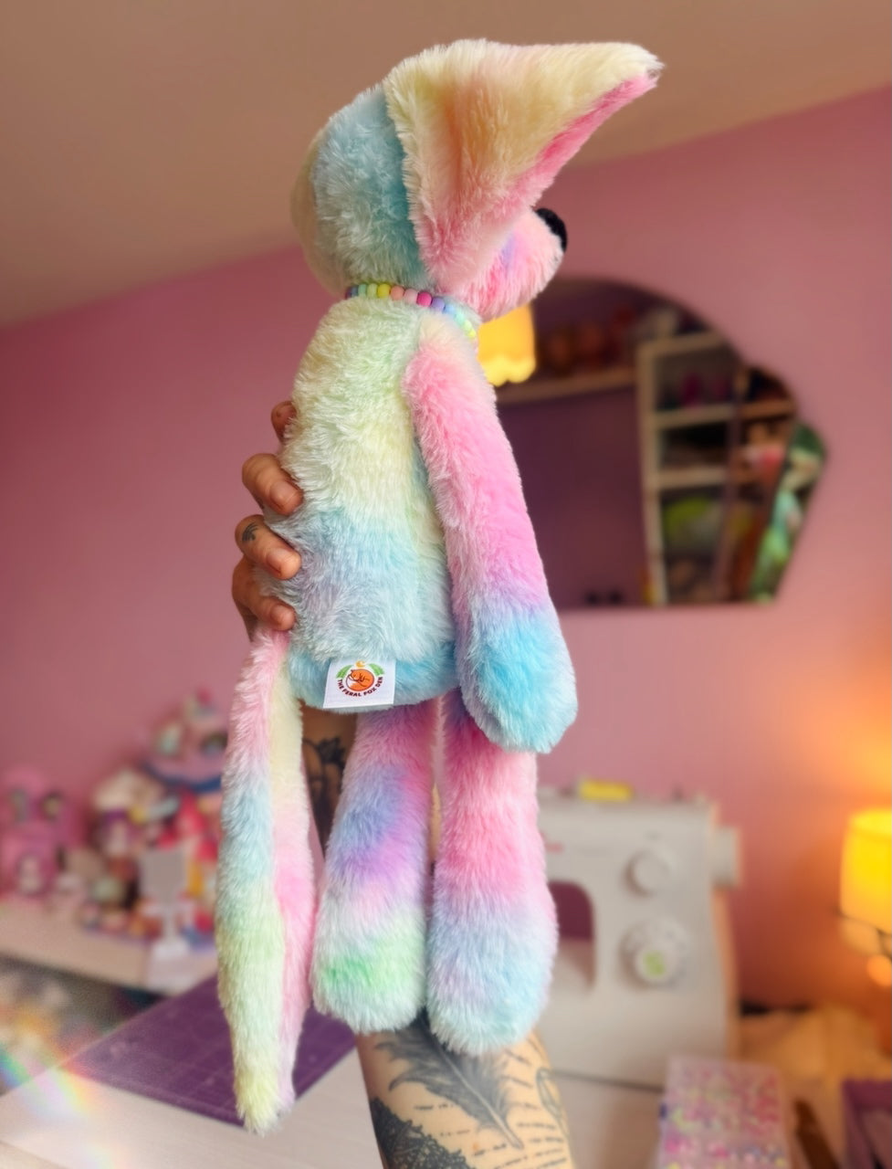 BIG COTTON CANDY FOX - Handmade Luxury Weighted Fox Doll