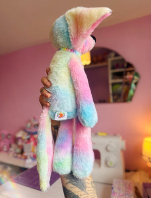 BIG COTTON CANDY FOX - Handmade Luxury Weighted Fox Doll
