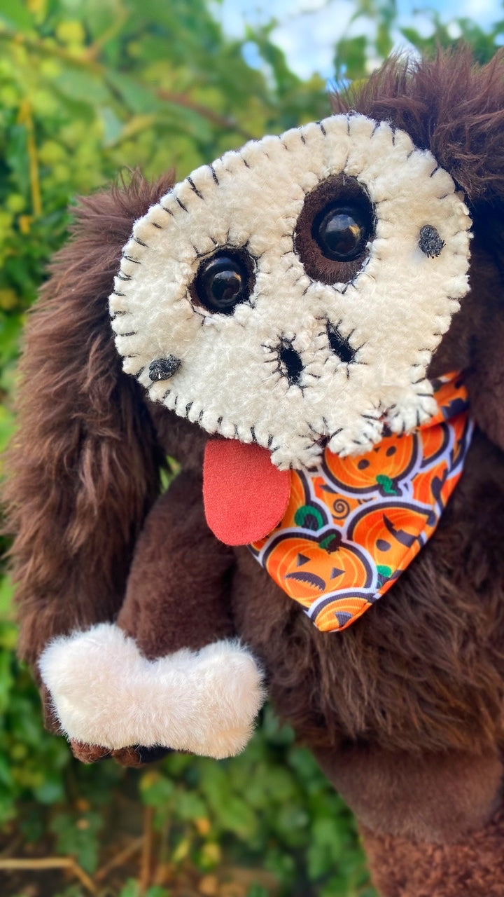 🎃Pumpkin the Puppy🎃- OOAK Handmade Weighted Plush Puppy Comfort Creature