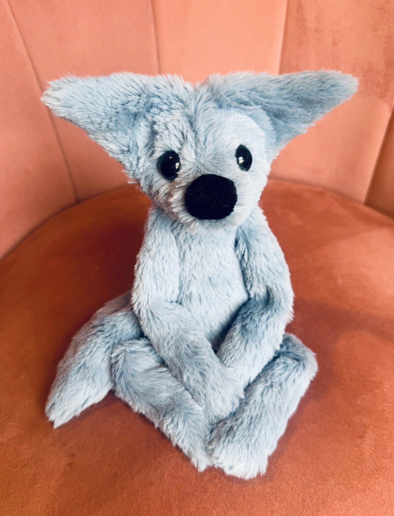 DUSKY BLUE FOX - Handmade Luxury Weighted Plush Fluffy Fox Doll