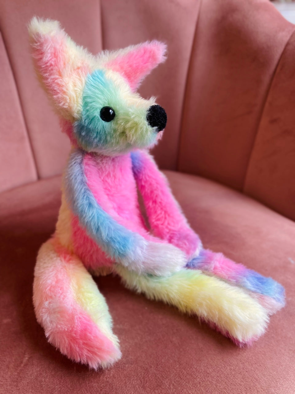 COTTON CANDY FOX (B) - Handmade Luxury Weighted Fox Doll
