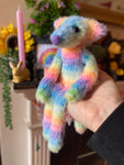 RESERVED**RAINBOW SHERBET FLUFFY FOX CUB (A) - Handmade Weighted Plush Fox Doll