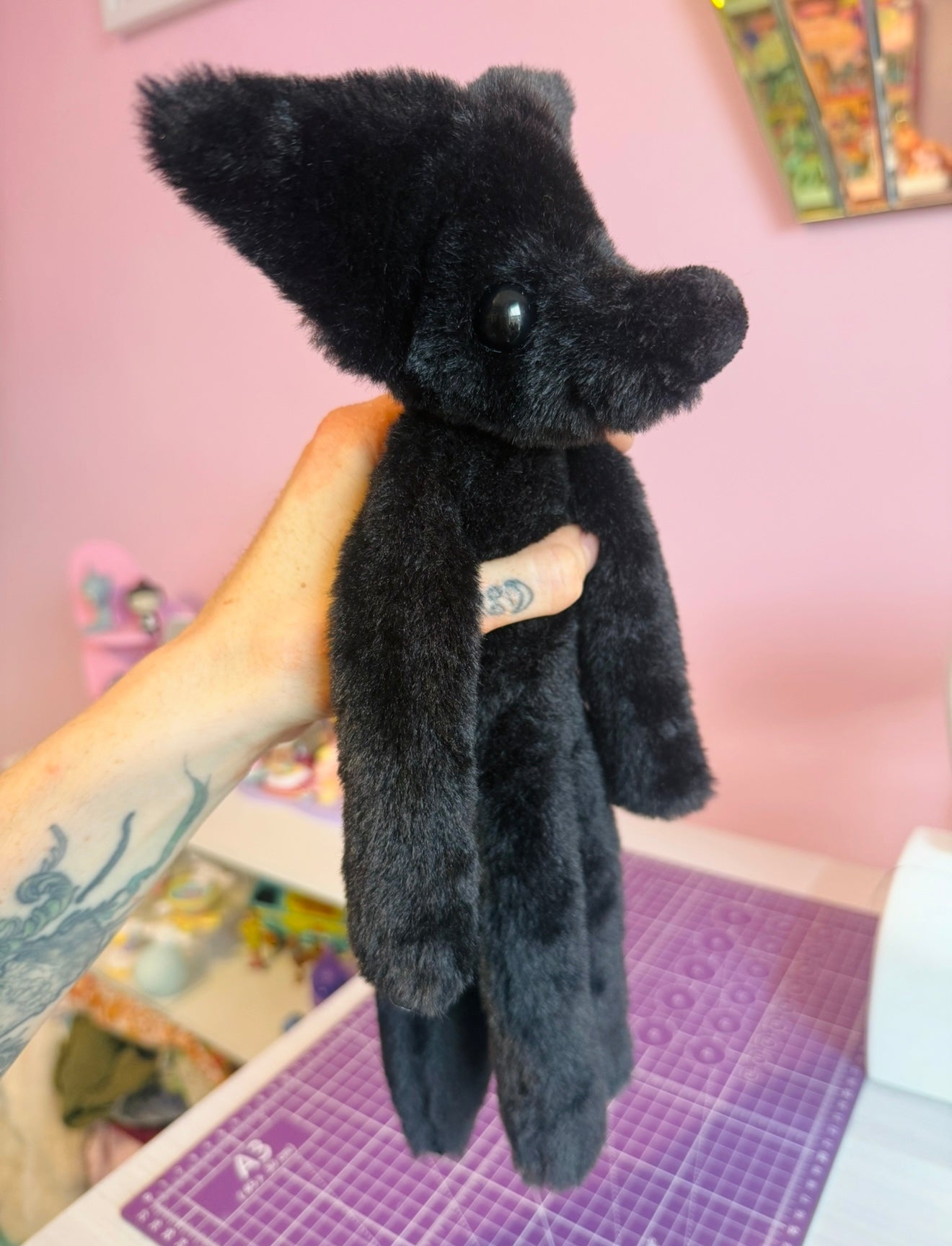 ONYX FOX - Handmade Luxury Weighted Plush Fluffy Fox Doll