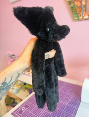 ONYX FOX - Handmade Luxury Weighted Plush Fluffy Fox Doll