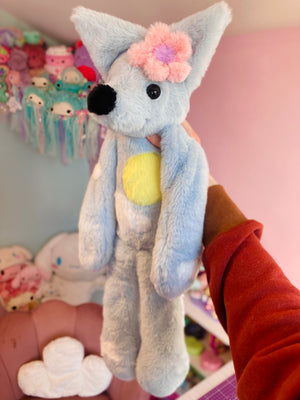 XL SPRING BLOOMS FOX - Handmade Luxury Weighted Plush Fluffy Fox Doll
