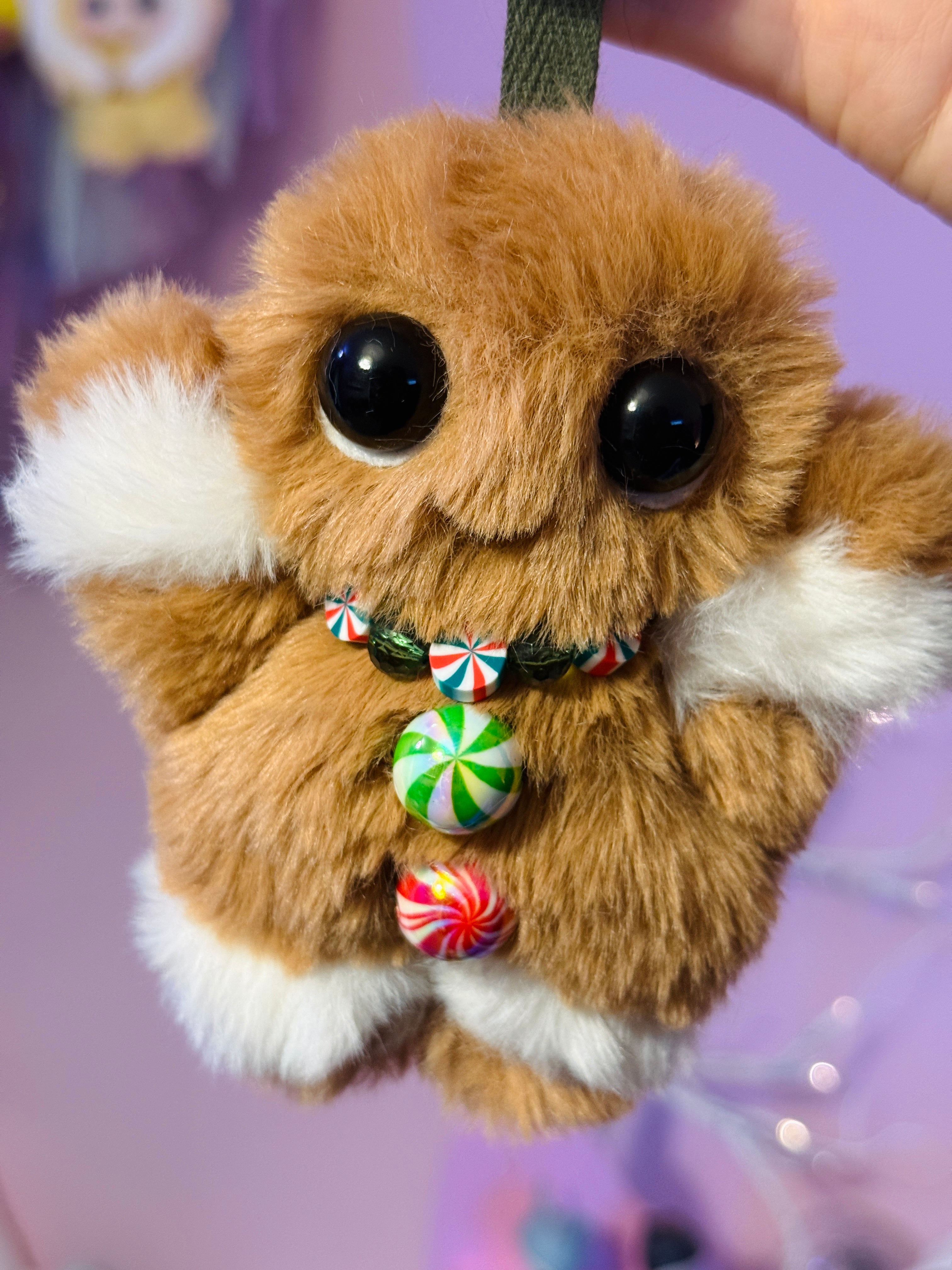 GINGERBREAD PALMPUFF PENDANT (C) - Handmade Mini Luxury Weighted Doll