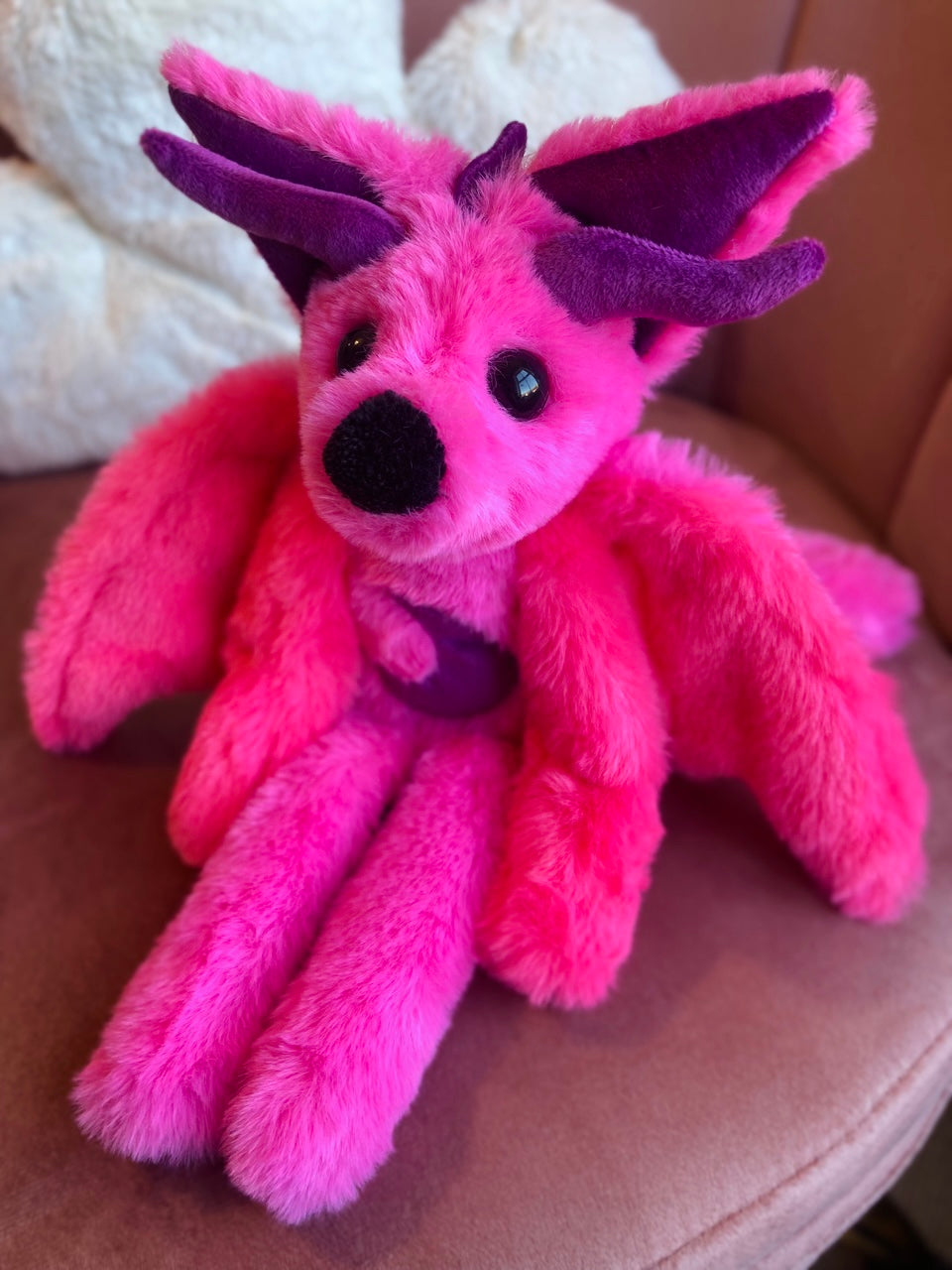 ROSE MOON DRAGON FOX - Handmade Luxury Weighted Plush Fluffy Fox Doll