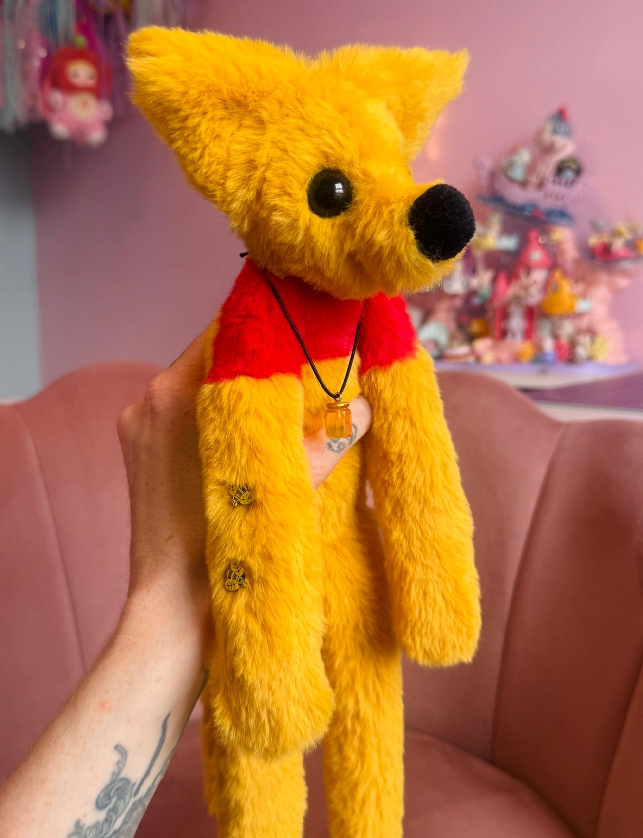 WINNIE THE POOH FOX (B) - Handmade Luxury Weighted Plush Fluffy Fox Doll