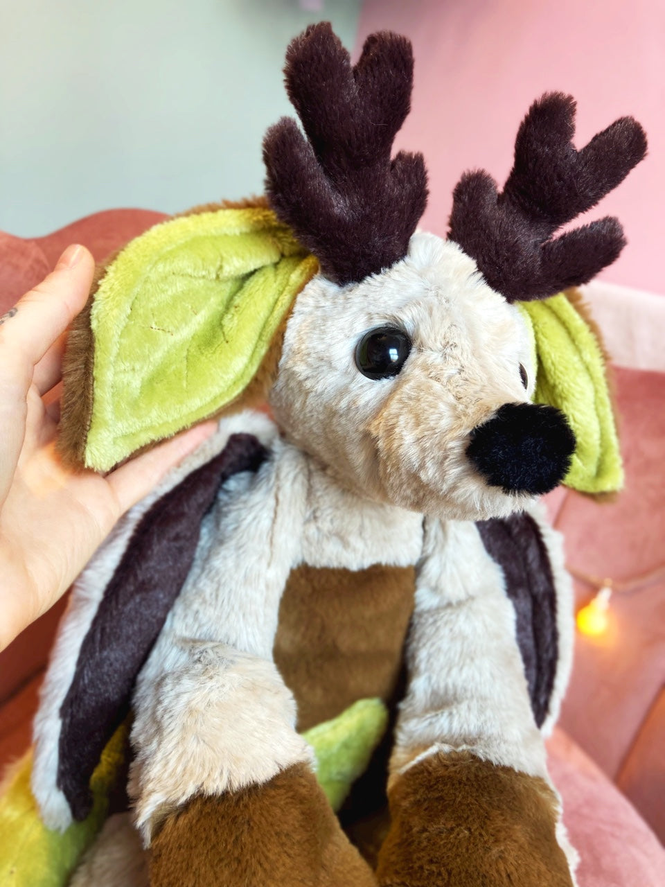 XXL FLYING FOREST FAWN - Handmade Luxury Weighted Plush Fluffy Fox Doll