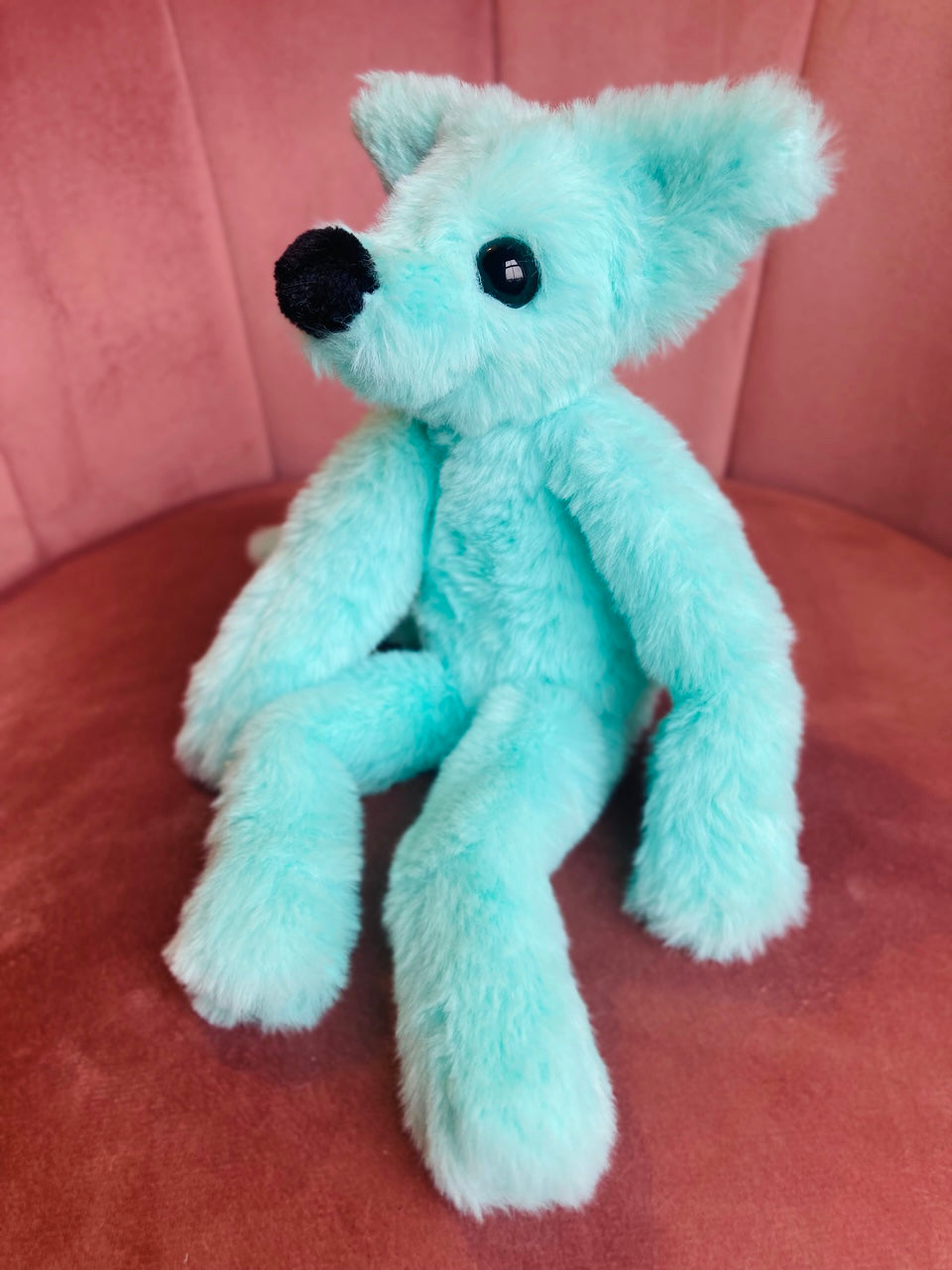 MINT SORBET FOX - Handmade Luxury Weighted Plush Fluffy Fox Doll