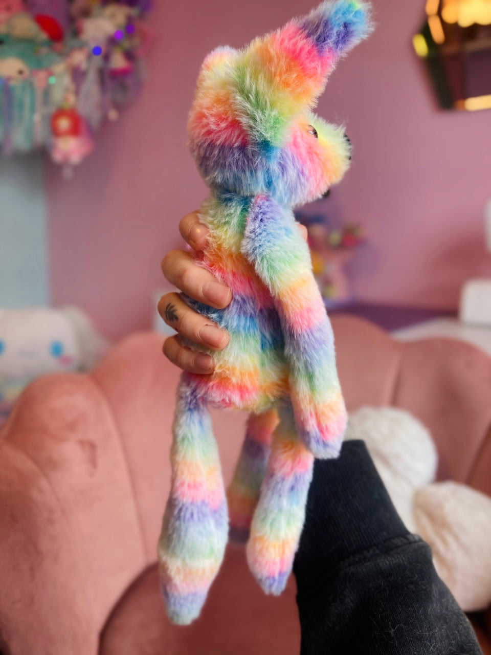 RAINBOW SHERBET FOX (B) - Handmade Luxury Weighted Fox Doll