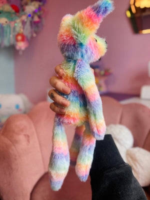 RAINBOW SHERBET FOX (B) - Handmade Luxury Weighted Fox Doll