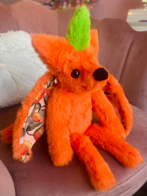 ORANGE BLOSSOM FLYING FOX - Handmade Luxury Weighted Fox Doll