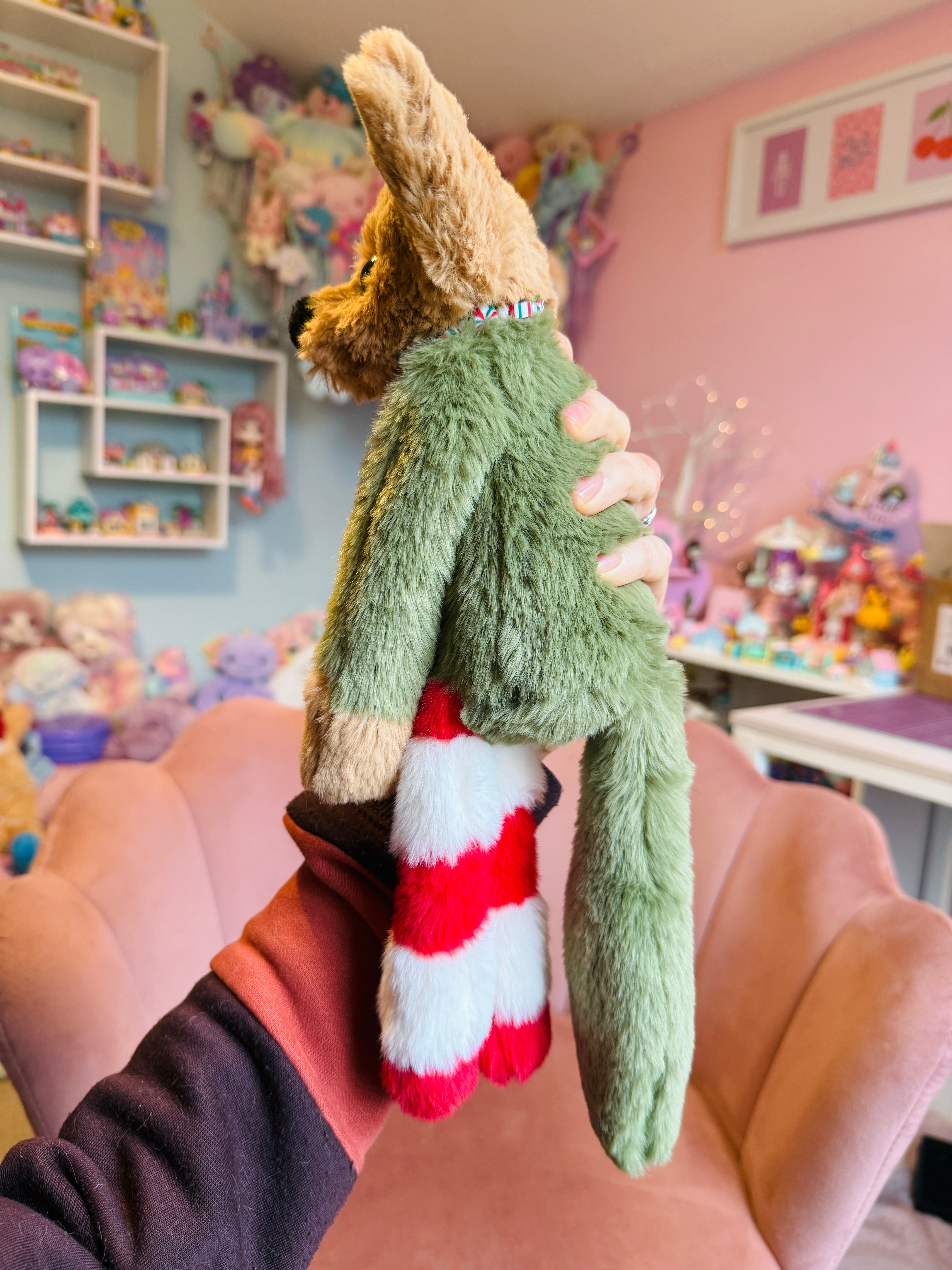 PEPPERMINT ELF FOX - Handmade Luxury Weighted Fox Doll