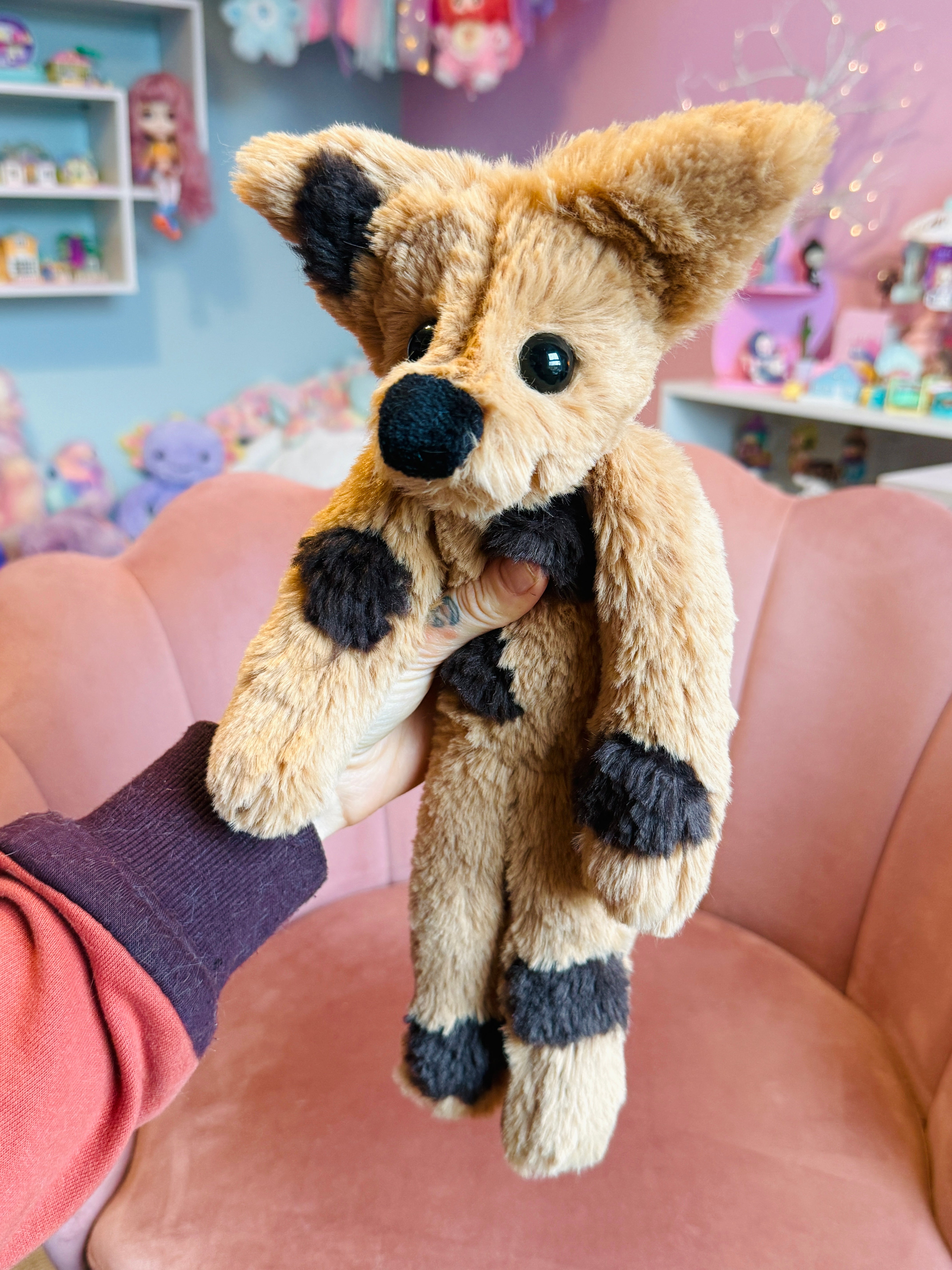 CHOC CHIP COOKIE FOX - Handmade Luxury Weighted Fox Doll