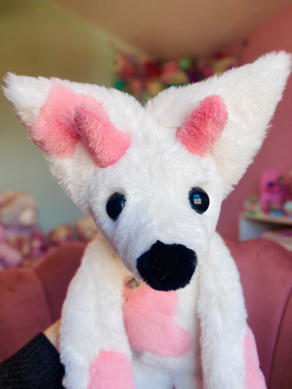XL STRAWBERRY MILK FOX - Handmade Luxury Weighted Fox Doll