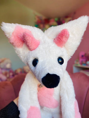 XL STRAWBERRY MILK FOX - Handmade Luxury Weighted Fox Doll