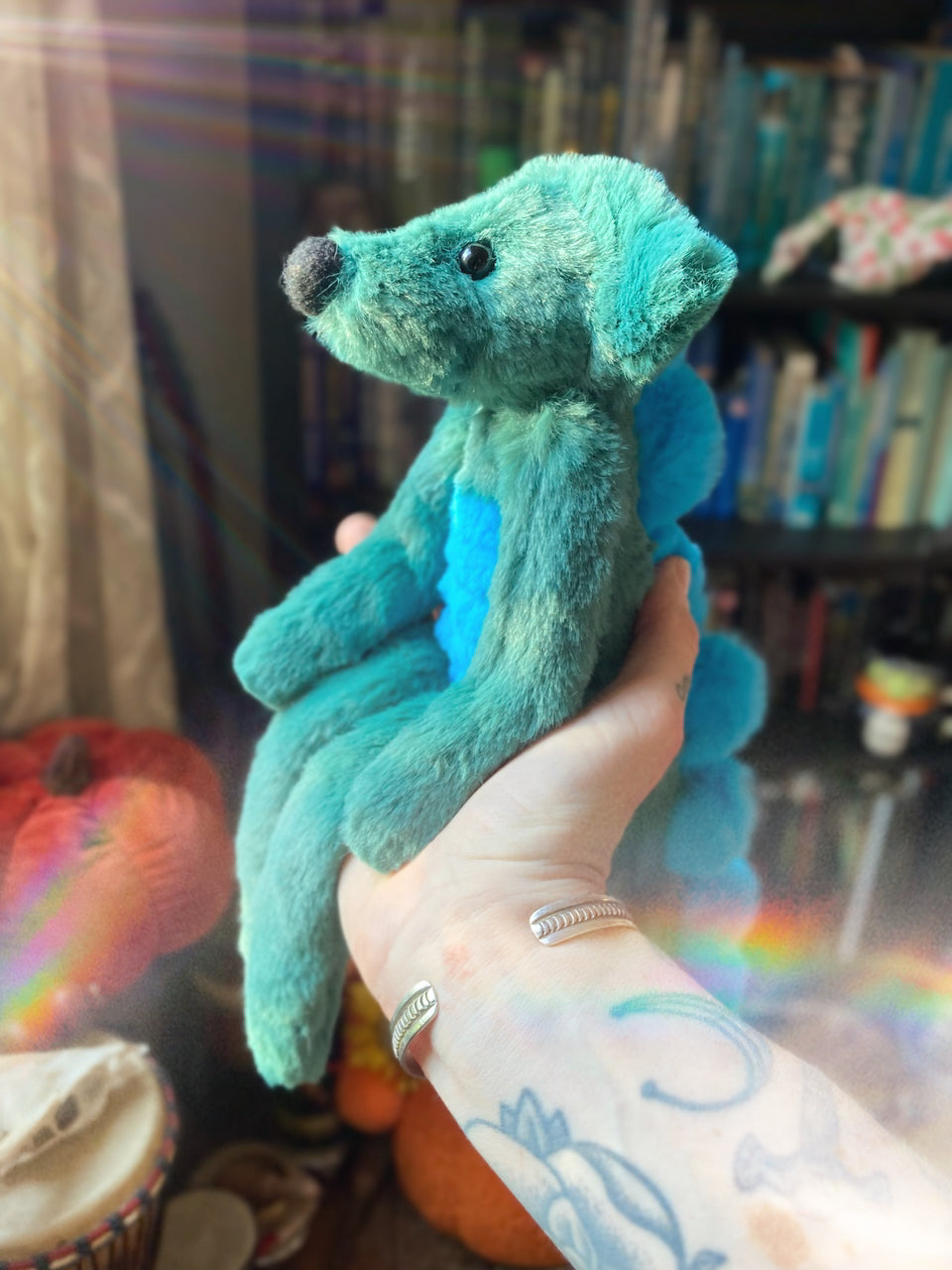 DINO FOX - Handmade Luxury Weighted Plush Fluffy Fox Doll