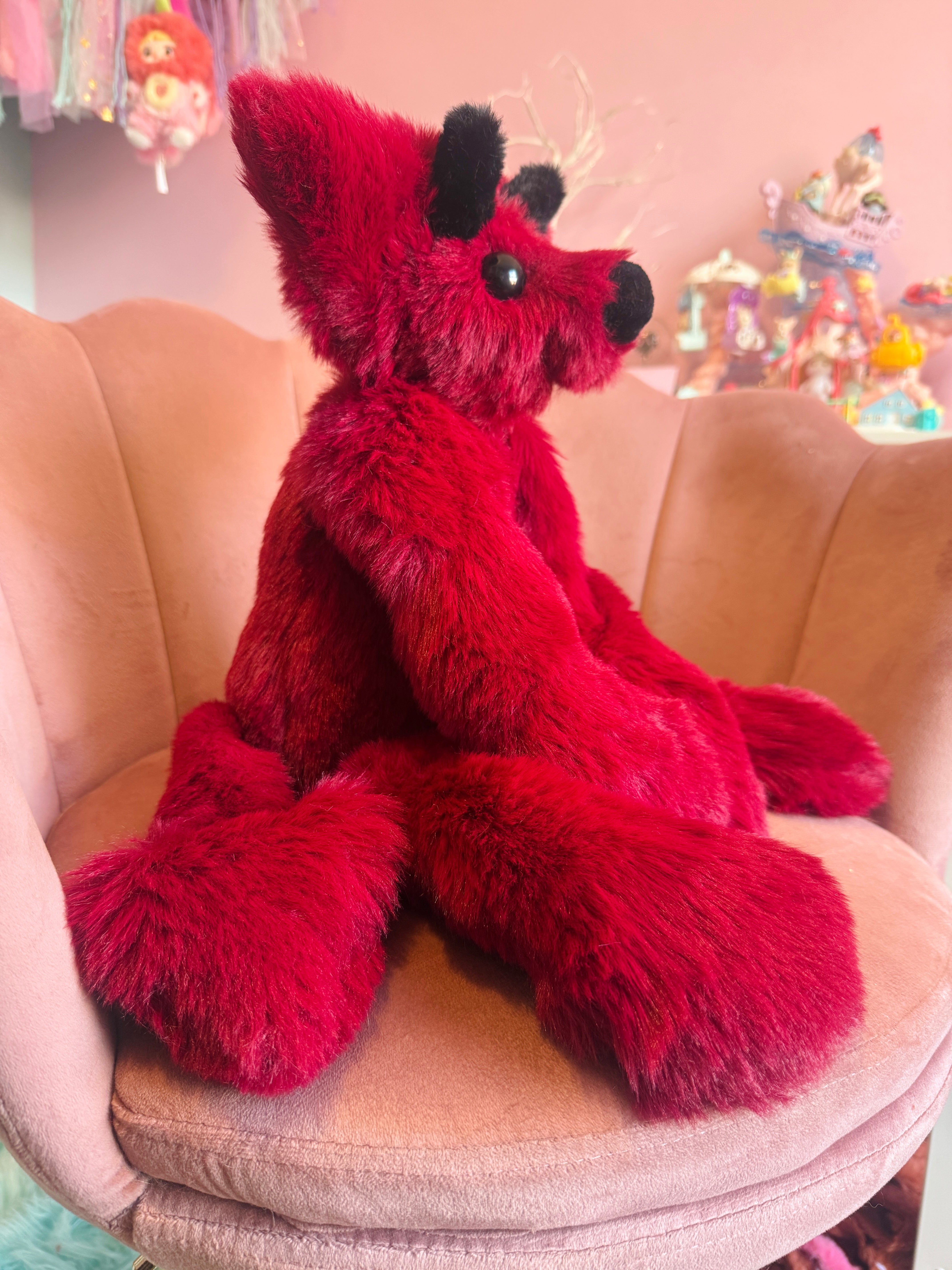 XL DEVIL FOX - Handmade Luxury Weighted Fox Doll