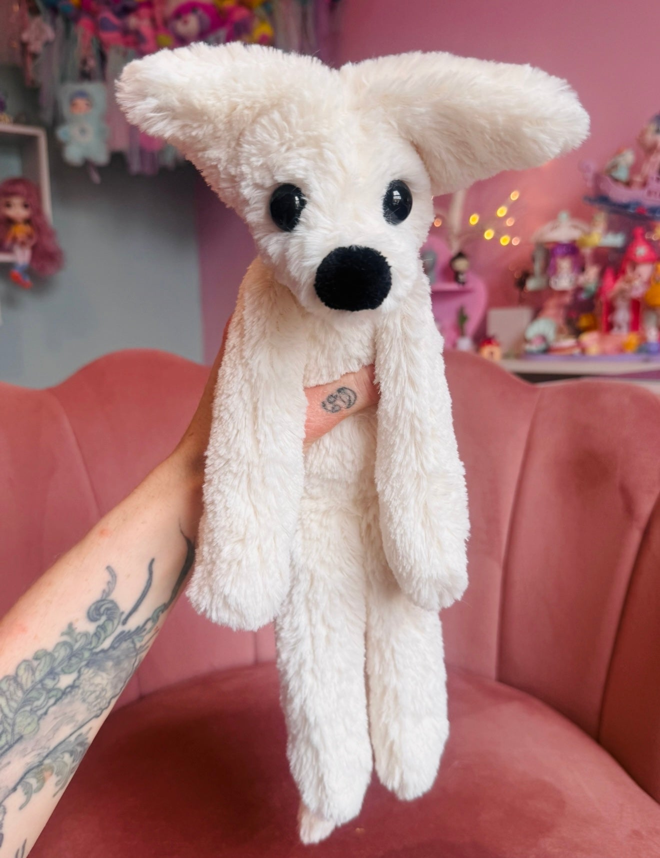 ARCTIC FOX - Handmade Luxury Weighted Plush Fluffy Fox Doll