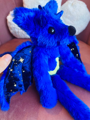 MIDNIGHT DRAGON FOX - Handmade Luxury Weighted Plush Fluffy Fox Doll