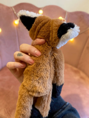 BIGFOOT RED FOX - Handmade Luxury Weighted Plush Fluffy Fox Doll