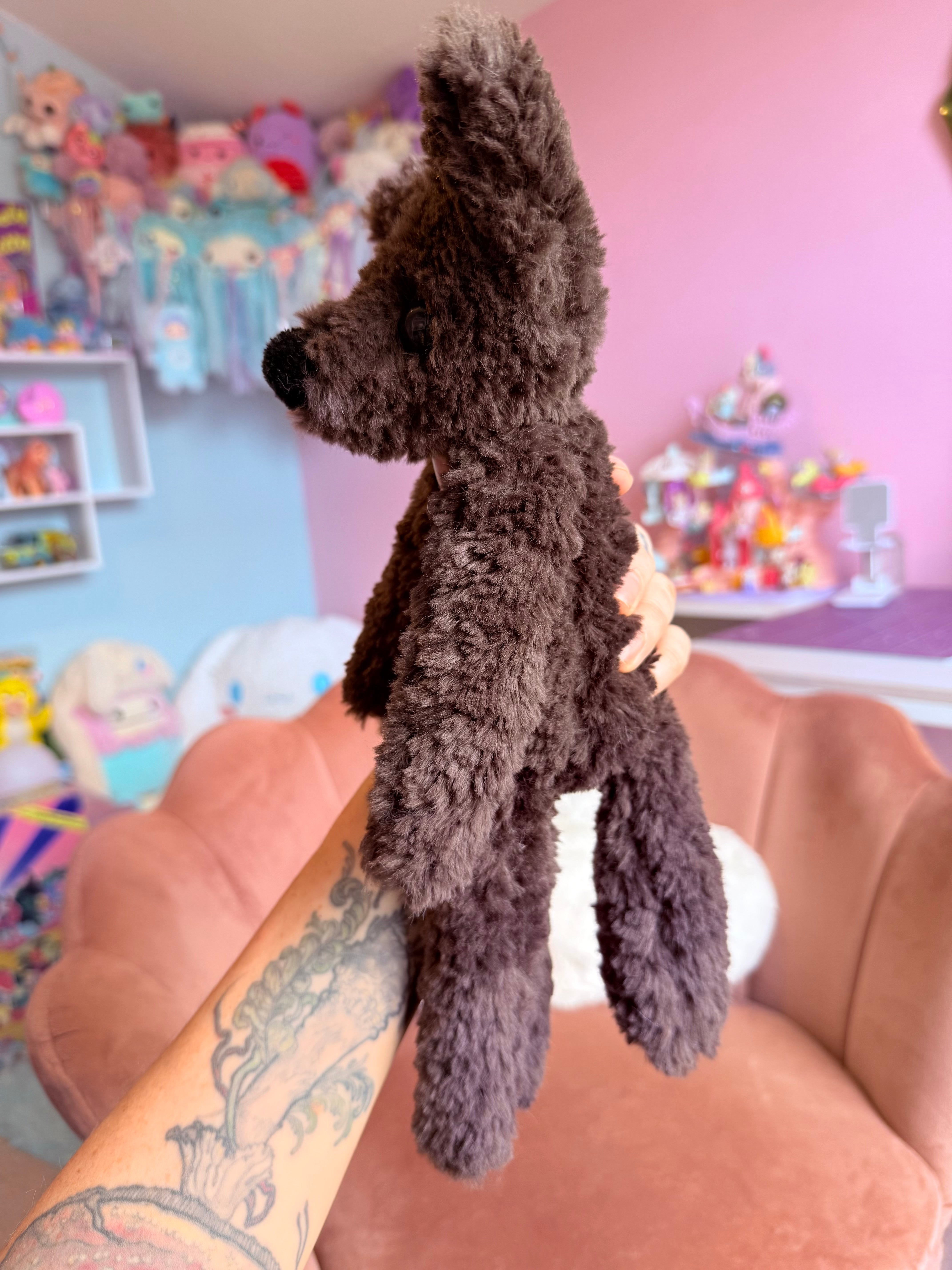 CURLY CHOCOLATE FOX - Handmade Luxury Weighted Plush Doll
