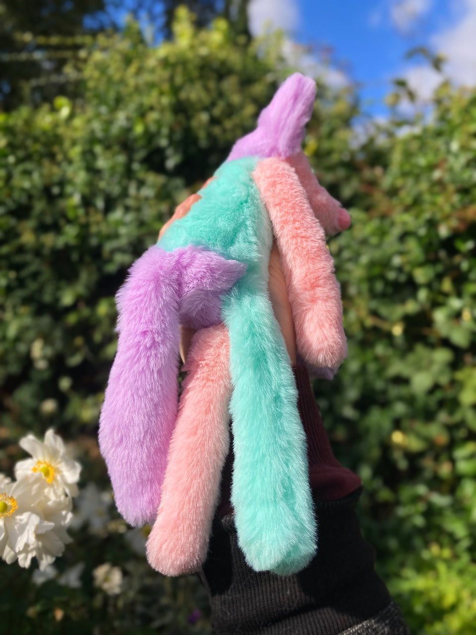 COLOUR BLOCK SORBET FOX (B) - Handmade Luxury Weighted Plush Fluffy Fox Doll